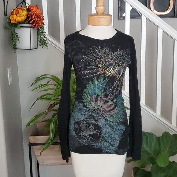 Romeo & Juliet Couture Tops - Romeo & Juliet Couture long sleeve embellished top